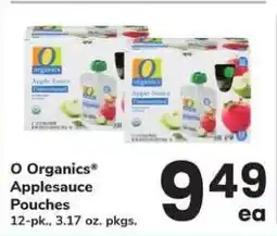 Safeway O Organics Applesauce Pouches offer