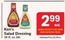 Safeway Ken's Salad Dressing offer