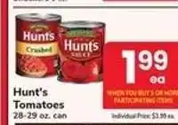 Safeway Hunt's Tomatoes offer