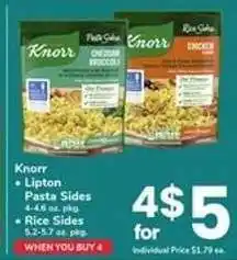 Safeway Knorr Lipton Pasta Sides / Rice Sides offer
