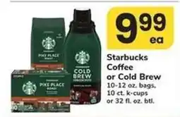 Safeway Starbucks Coffee or Cold Brew offer