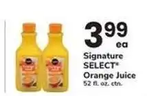 Safeway Signature Select Orange Juice offer