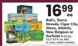 Safeway Bell's, Sierra Nevada, Cigar City, Stone, Athletic, New Belgium or Surfside offer