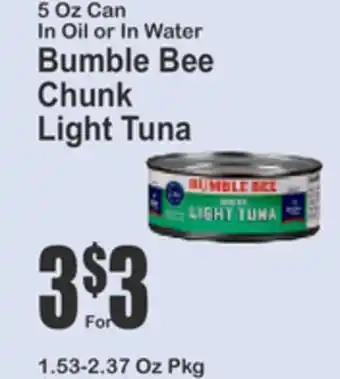 Key Food Bumble Bee Chunk Light Tuna offer