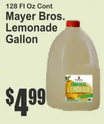 Key Food Mayer Bros. Lemonade Gallon offer