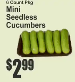 Key Food 6 Count Pkg Mini Seedless Cucumbers offer
