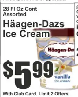 Key Food 28 Fl Oz Cont Assorted Häagen-Dazs Ice Cream offer