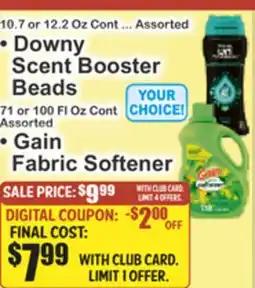 Key Food • Downy Scent Booster Beads • Gain Fabric Softener offer