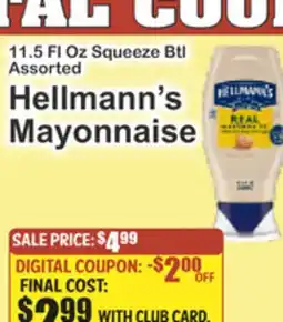 Key Food 11.5 FL Oz Squeeze Btl Assorted Hellmann's Mayonnaise offer