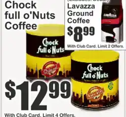Key Food Chock full o'Nuts Coffee offer
