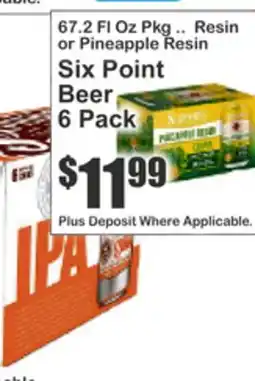 Key Food Six Point Beer offer