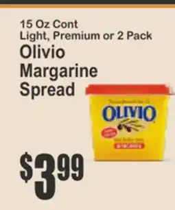 Key Food 15 Oz Cont Light, Premium or 2 Pack Olivio Margarine Spread offer