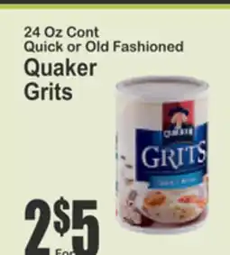 Key Food 24 Oz Cont Quick or Old Fashioned Quaker Grits offer