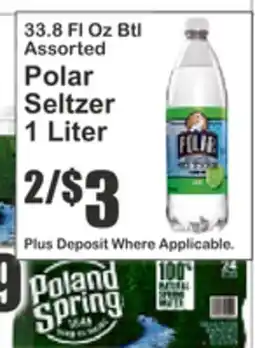Key Food 33.8 FL Oz Btl Assorted Polar Seltzer offer