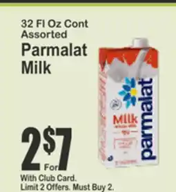 Key Food 32 FL Oz Cont Assorted Parmalat Milk offer
