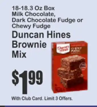 Key Food Duncan Hines Brownie Mix offer