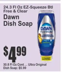 Almonte's Food Dynasty Marketplace 24.3 Fl Oz EZ-Squeeze Btl Free & Clear Dawn Dish Soap offer