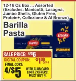Almonte's Food Dynasty Marketplace Barilla Pasta offer