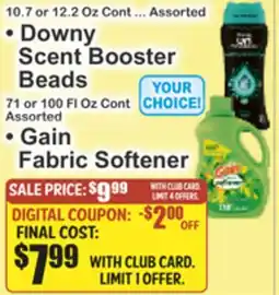 Almonte's Food Dynasty Marketplace • Downy Scent Booster Beads • Gain Fabric Softener offer