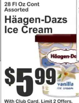 Almonte's Food Dynasty Marketplace 28 Fl Oz Cont Assorted Häagen-Dazs Ice Cream offer