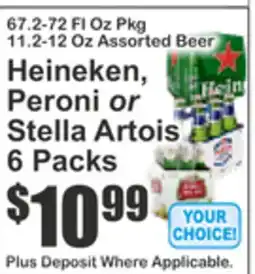 Almonte's Food Dynasty Marketplace Heineken, Peroni or Stella Artois offer