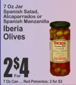 Almonte's Food Dynasty Marketplace 7 Oz Jar Spanish Salad, Alcaparrados or Spanish Manzanilla Iberia Olives offer