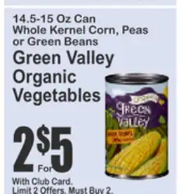 Almonte's Food Dynasty Marketplace Green Valley Organic Vegetables offer