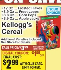Food Universe Kellogg's Cereal offer