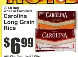 Food Universe 20 Lb Bag White or Parboiled Carolina Long Grain Rice offer