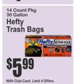 Food Universe 14 Count Pkg 30 Gallon Hefty Trash Bags offer