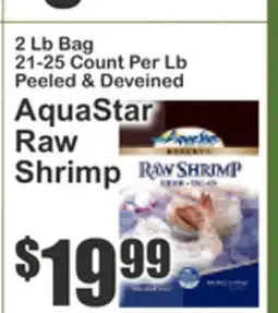 Food Universe 2 Lb Bag 21-25 Count Per Lb Peeled & Deveined AquaStar Raw Shrimp offer