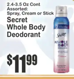 Food Universe Secret Whole Body Deodorant offer
