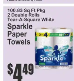 Food Universe 2 Double Rolls Tear-A-Square White Sparkle Paper Towels offer