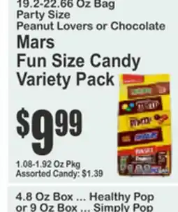 Food Universe 19.2-22.66 Oz Bag Party Size Peanut Lovers or Chocolate Mars Fun Size Candy Variety Pack offer