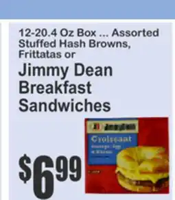 Food Universe 12-20.4 Oz Box ... Assorted Stuffed Hash Browns, Frittatas or Jimmy Dean Breakfast Sandwiches offer