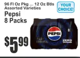 Food Universe 96 Fl Oz Pkg ... 12 Oz Btls Assorted Varieties Pepsi 8 Packs offer