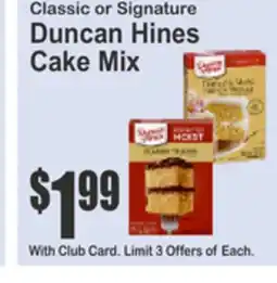 Food Universe Classic or Signature Duncan Hines Cake Mix offer
