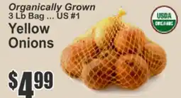 Food Universe Organically Grown 3 Lb Bag ... US #1 Yellow Onions offer