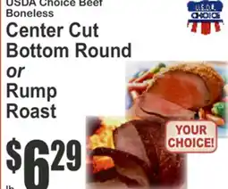 Food Universe USDA Choice Beef Boneless Center Cut Bottom Round or Rump Roast offer