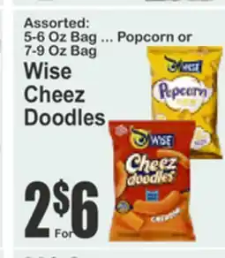 Food Universe Assorted: 5-6 Oz Bag ... Popcorn or 7-9 Oz Bag Wise Cheez Doodles offer