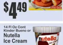 Food Universe 14 Fl Oz Cont Kinder Bueno or Nutella Ice Cream offer