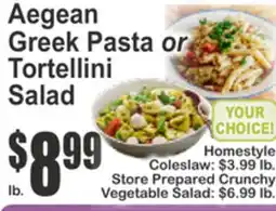 Food Universe Aegean Greek Pasta or Tortellini Salad offer
