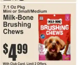 Food Universe 7.1 Oz Pkg Mini or Small/Medium Milk-Bone Brushing Chews offer