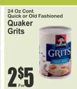 Food Universe 24 Oz Cont Quick or Old Fashioned Quaker Grits offer