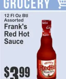 Food Universe 12 Fl Oz Btl Assorted Frank's Red Hot Sauce offer