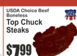 Food Universe USDA Choice Beef Boneless Top Chuck Steaks offer