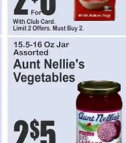Food Universe 15.5-16 Oz Jar Assorted Aunt Nellie's Vegetables offer