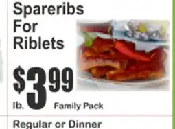 Food Universe Spareribs For Riblets offer