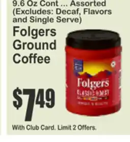 Food Universe Folgers Ground Coffee offer