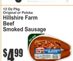 Food Universe Original or Polska Hillshire Farm Beef Smoked Sausage offer